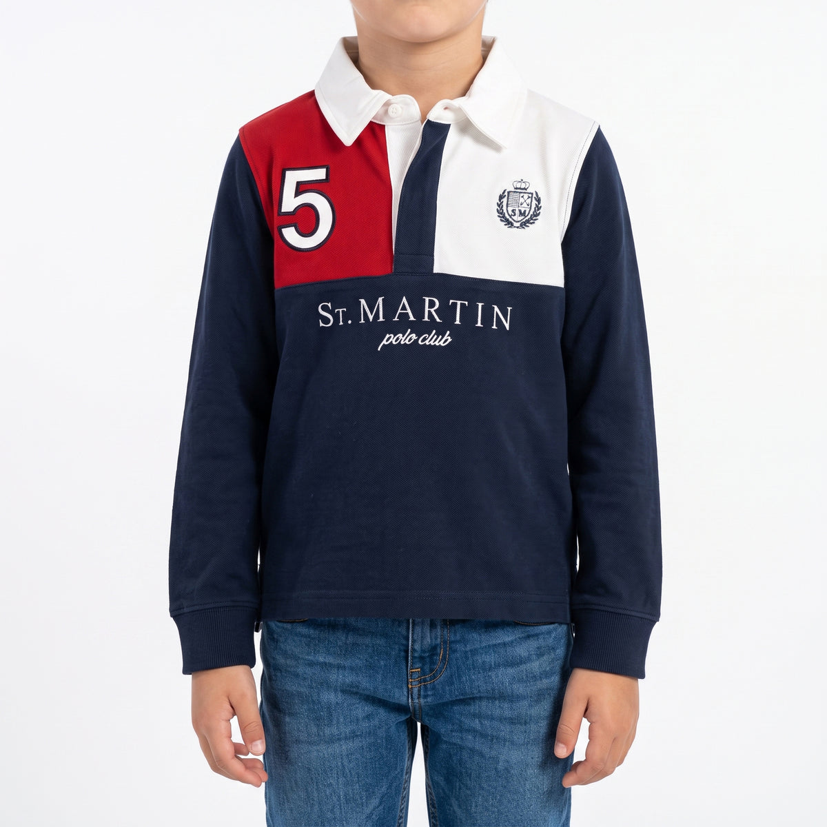 Polo maniche lunghe con ricamo logo