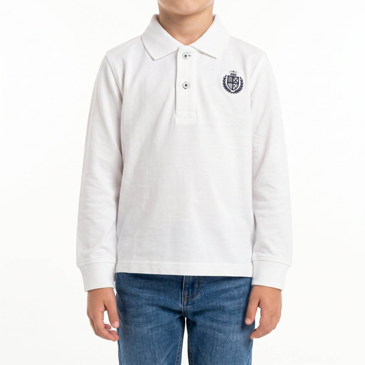 Polo maniche lunghe con ricamo logo
