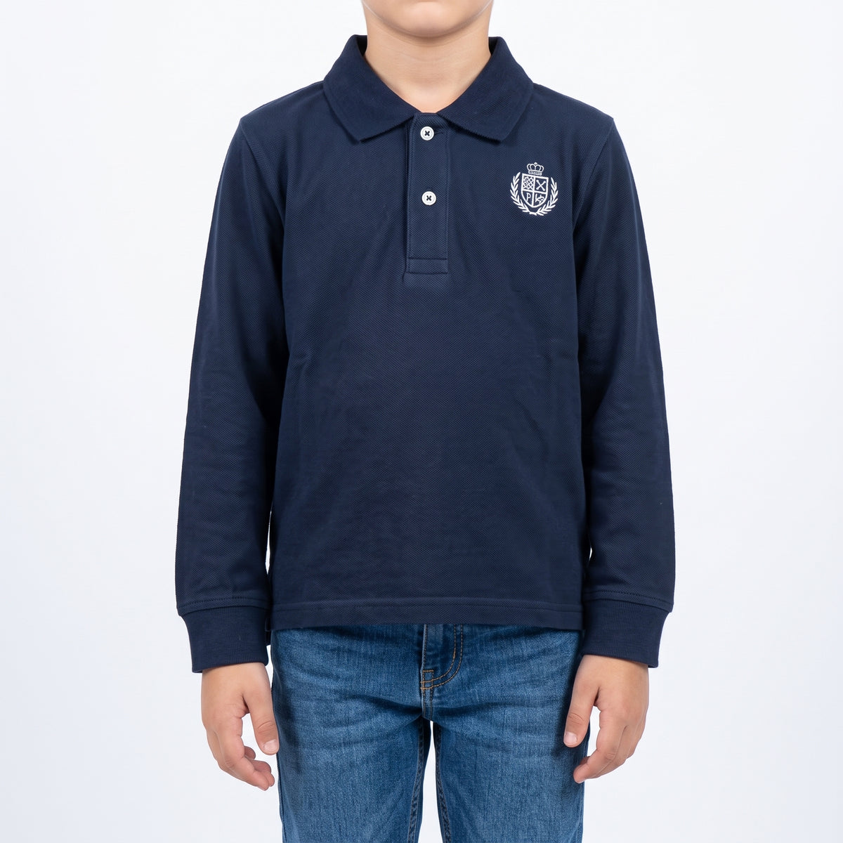 Polo maniche lunghe con ricamo logo
