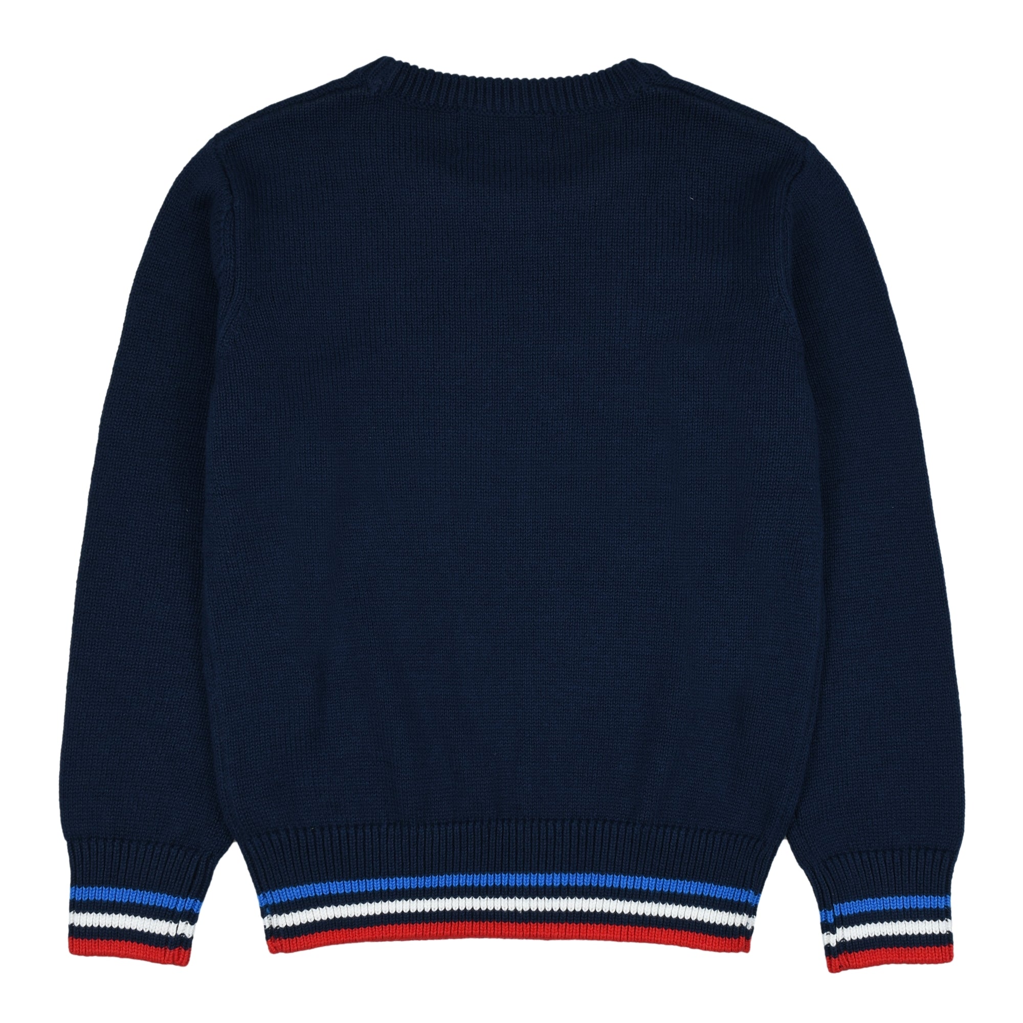 7 gauge crew neck with logo embroidery