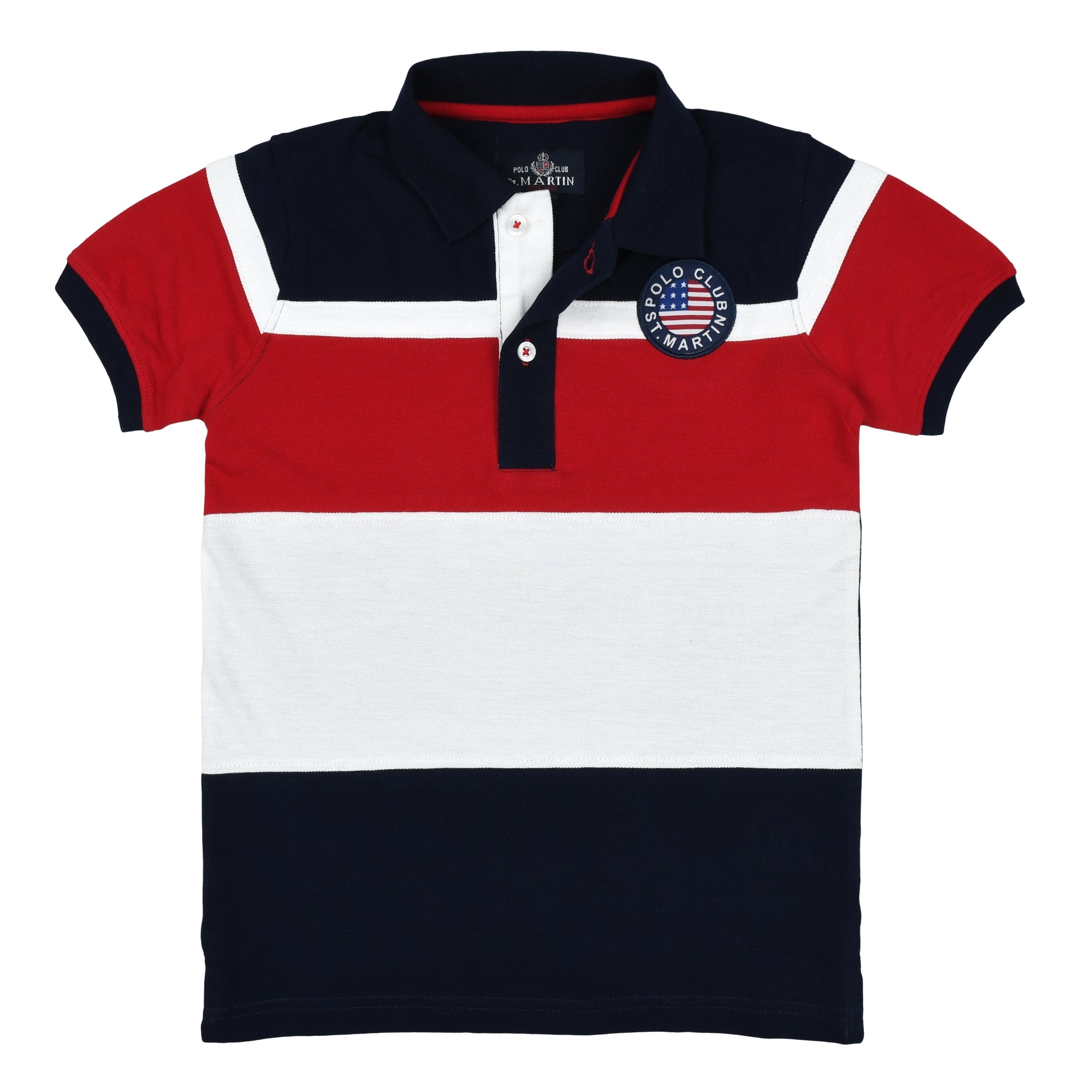 Banded pique polo shirt with logo patch