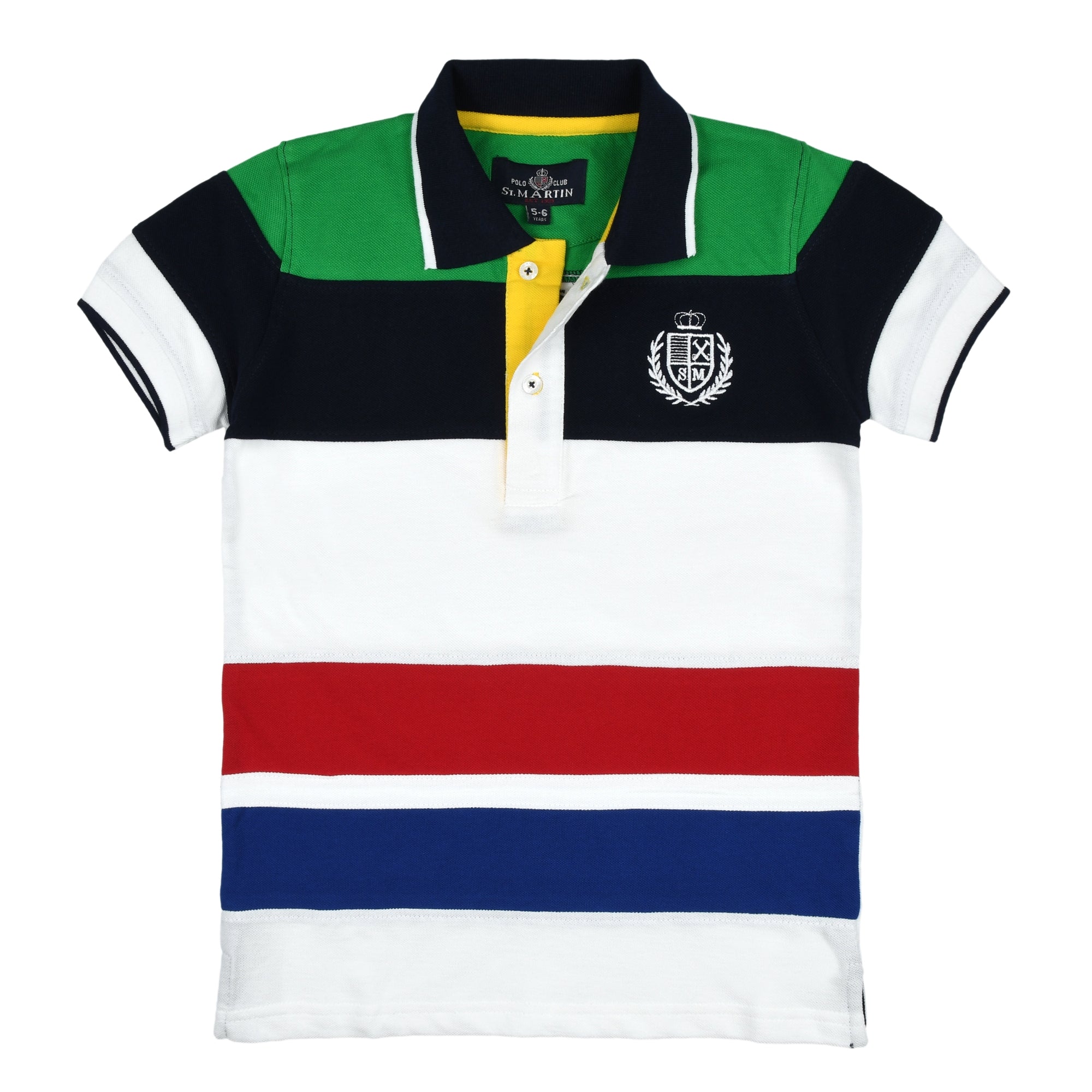 Piqué polo shirt with bands and logo embroidery