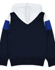 Full zip sweatshirt with hood and logo embroidery