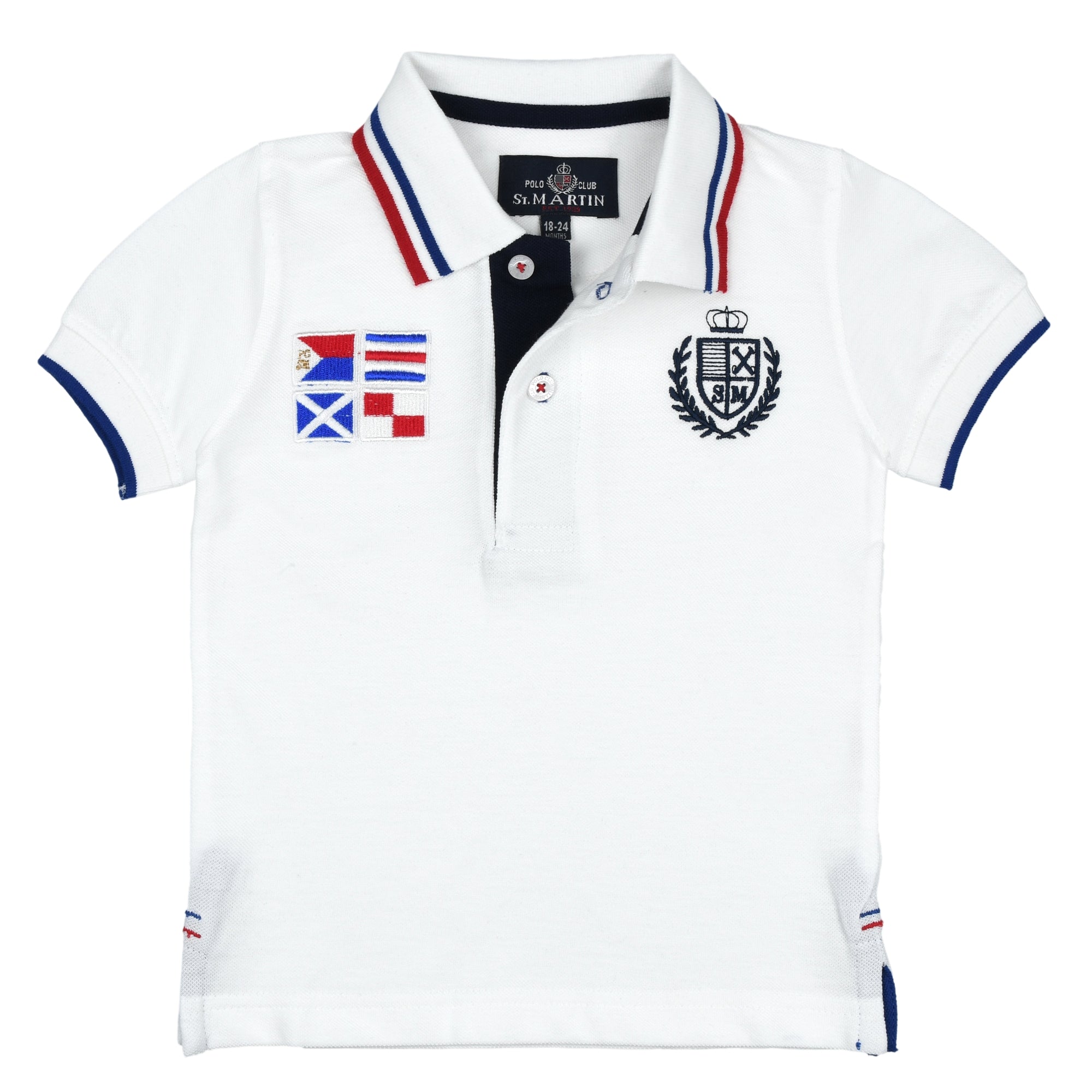 Piquet polo shirt with contrasting profiles and logo embroidery