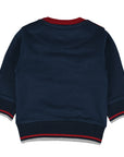Brushed crewneck sweatshirt with flag embroidery