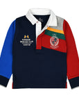 Multicolor long sleeve jersey polo shirt