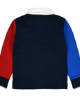 Multicolor long sleeve jersey polo shirt