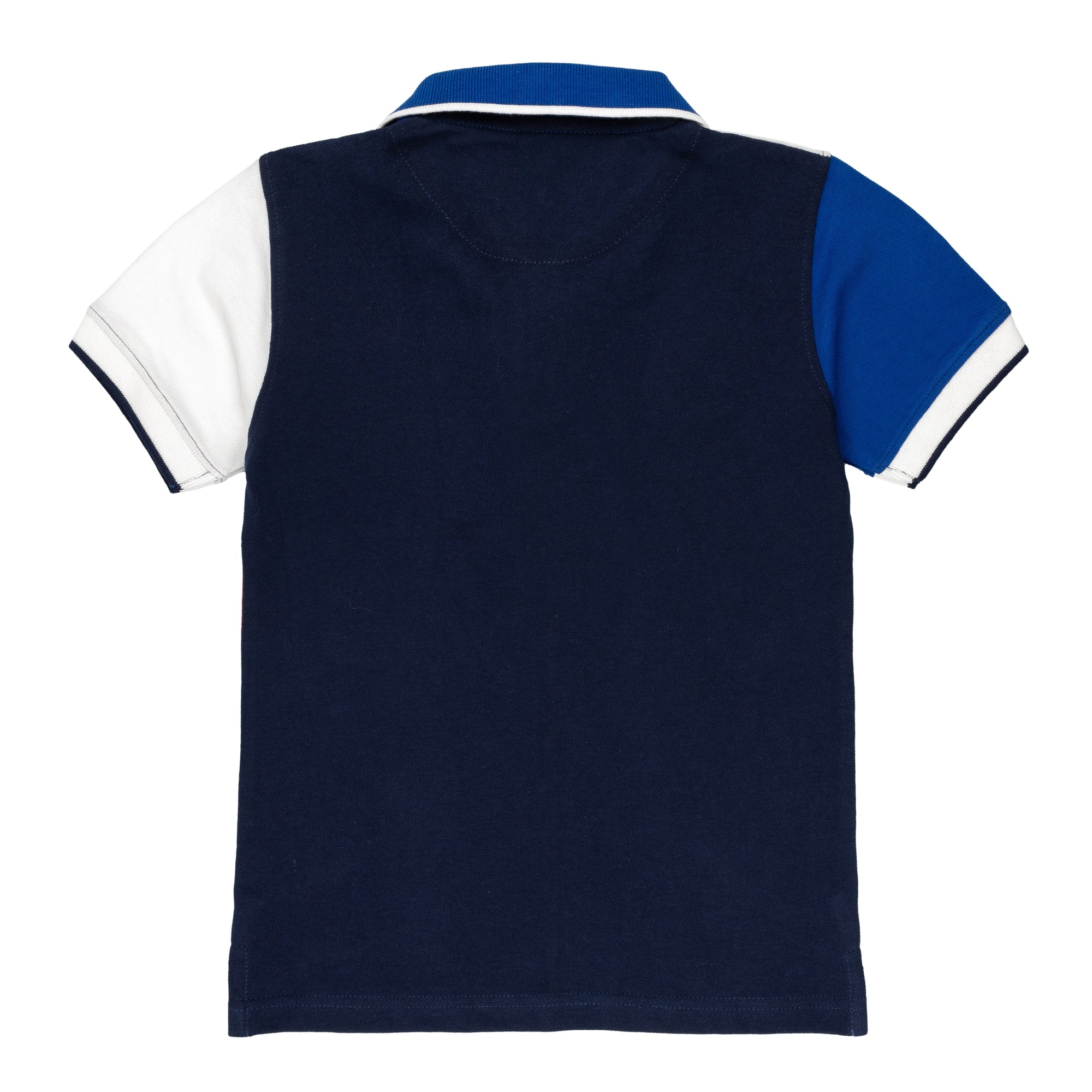 Color block pique polo shirt and number