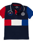 Piquet polo shirt with contrasts and embroidery on the front