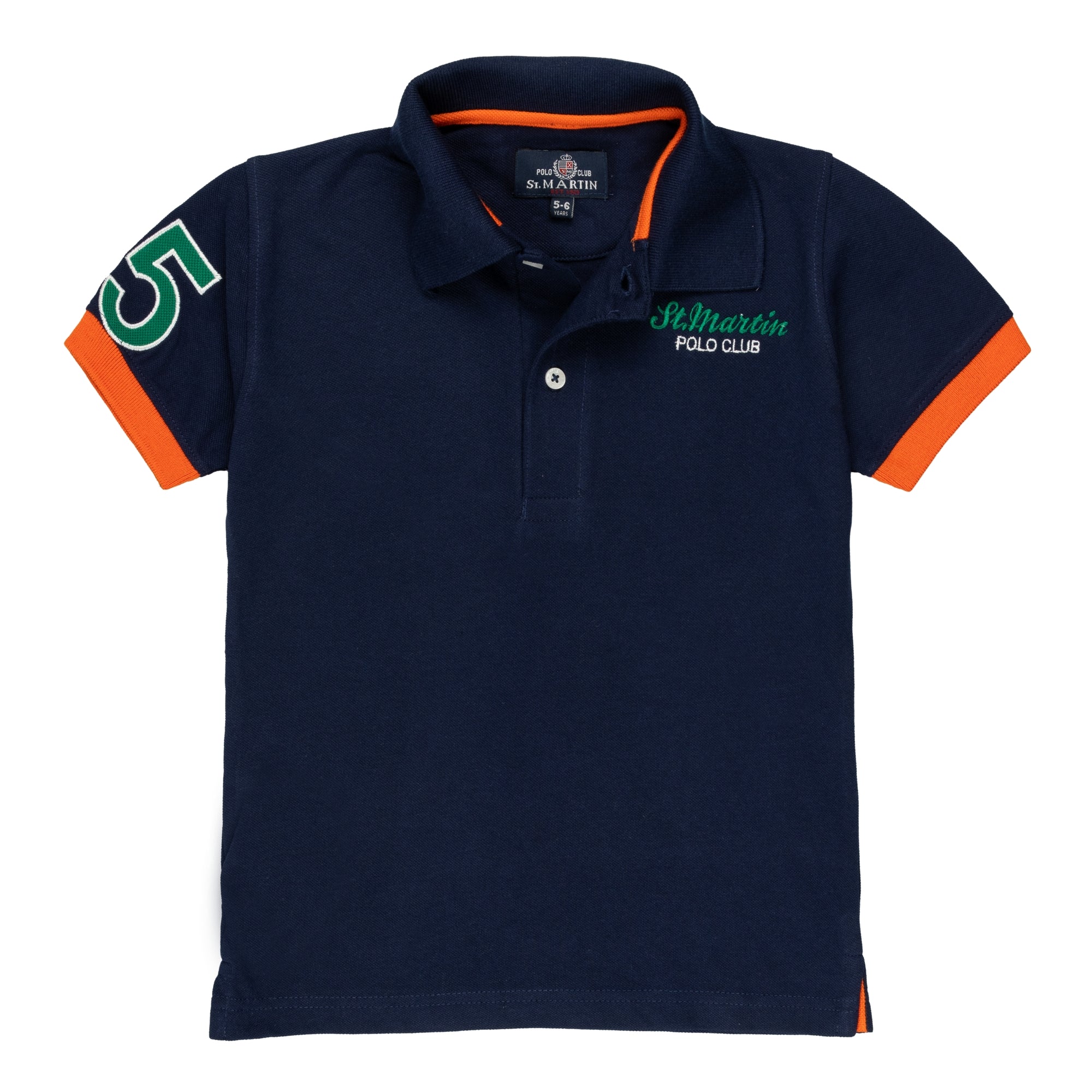 Piqué polo shirt with embroidery and fluorescent contrasts