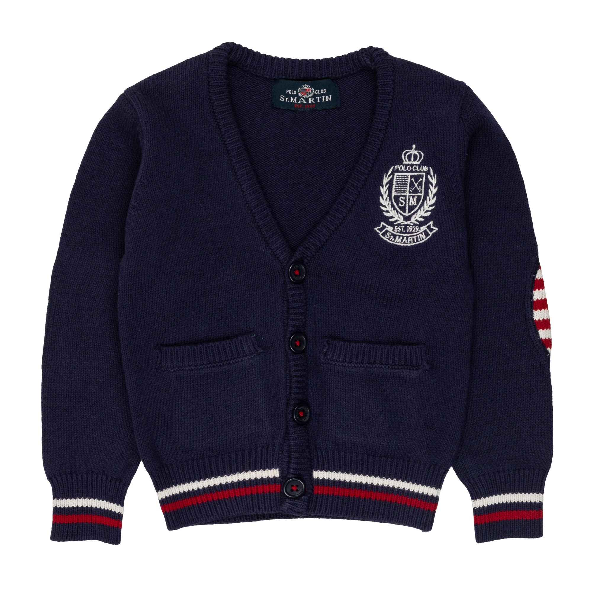 7 gauge cardigan with patches