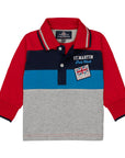 Long sleeve polo shirt with cuts and logo embroidery