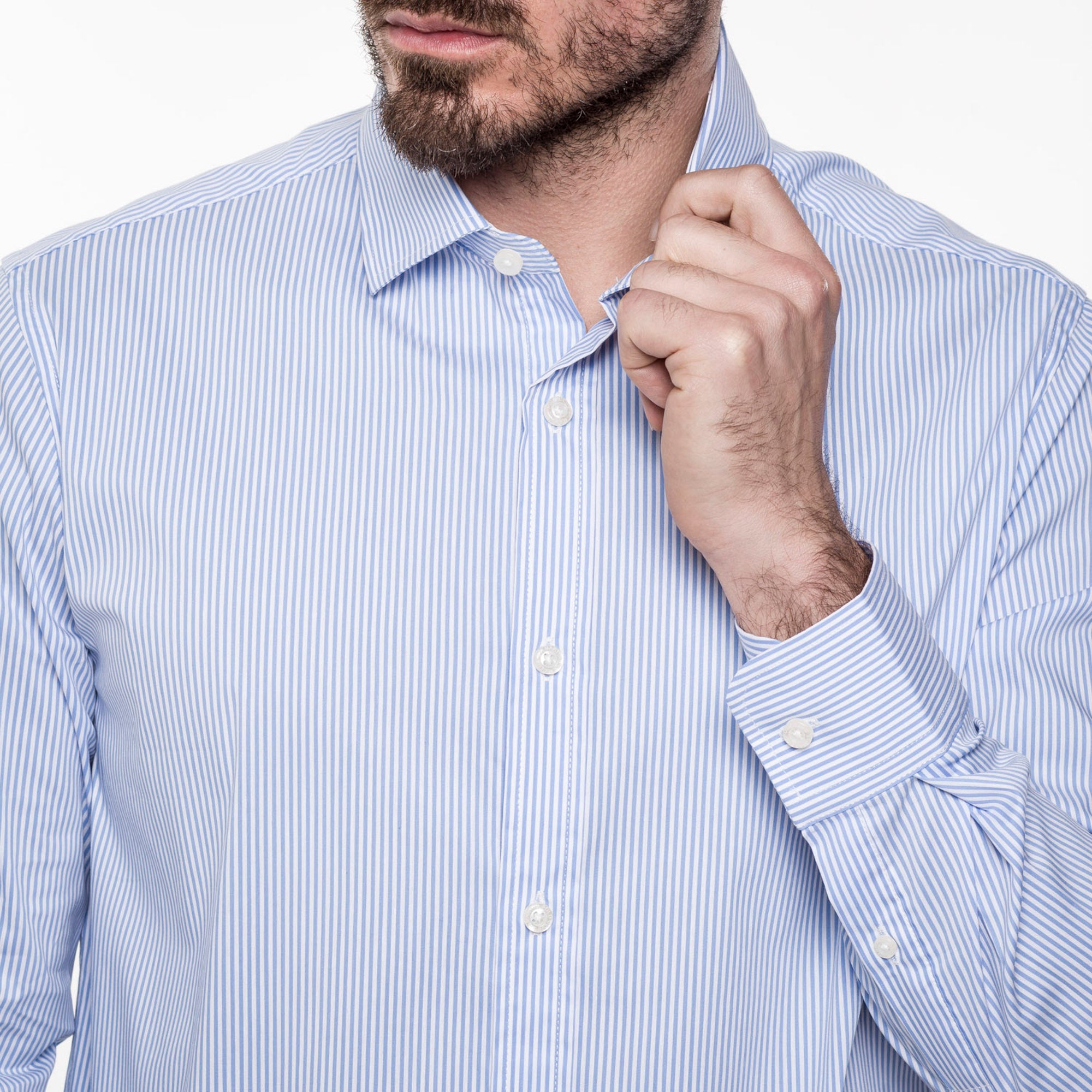 Striped shirt with French collar