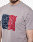 T-shirt jersey con stampa smanciata