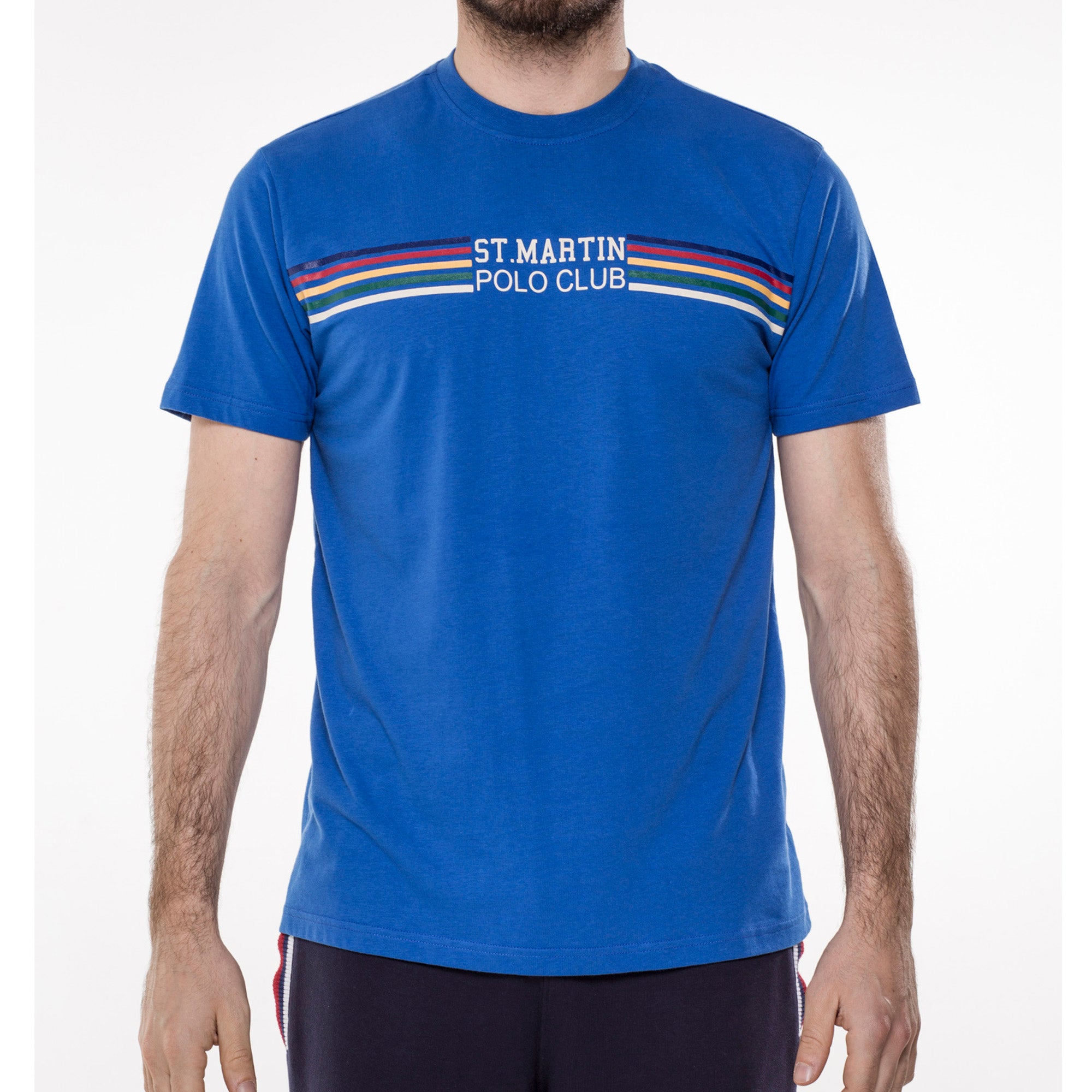 Jersey T-shirt with multicolor stripe print