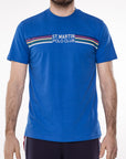 T-shirt jersey con stampa righe multicolor