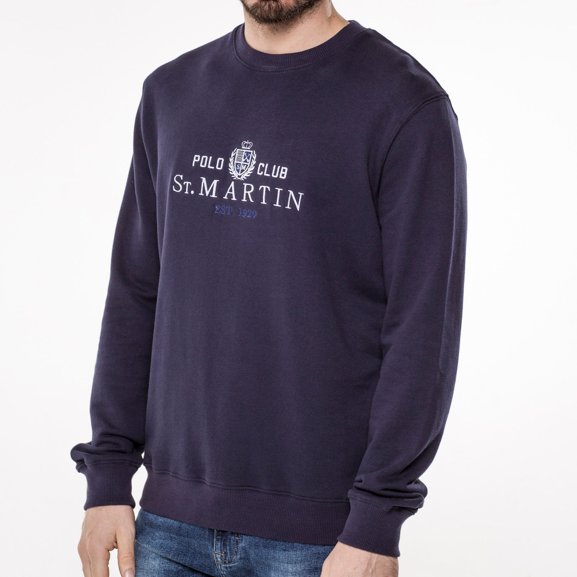 French terry sweatshirt with institutional embroidery