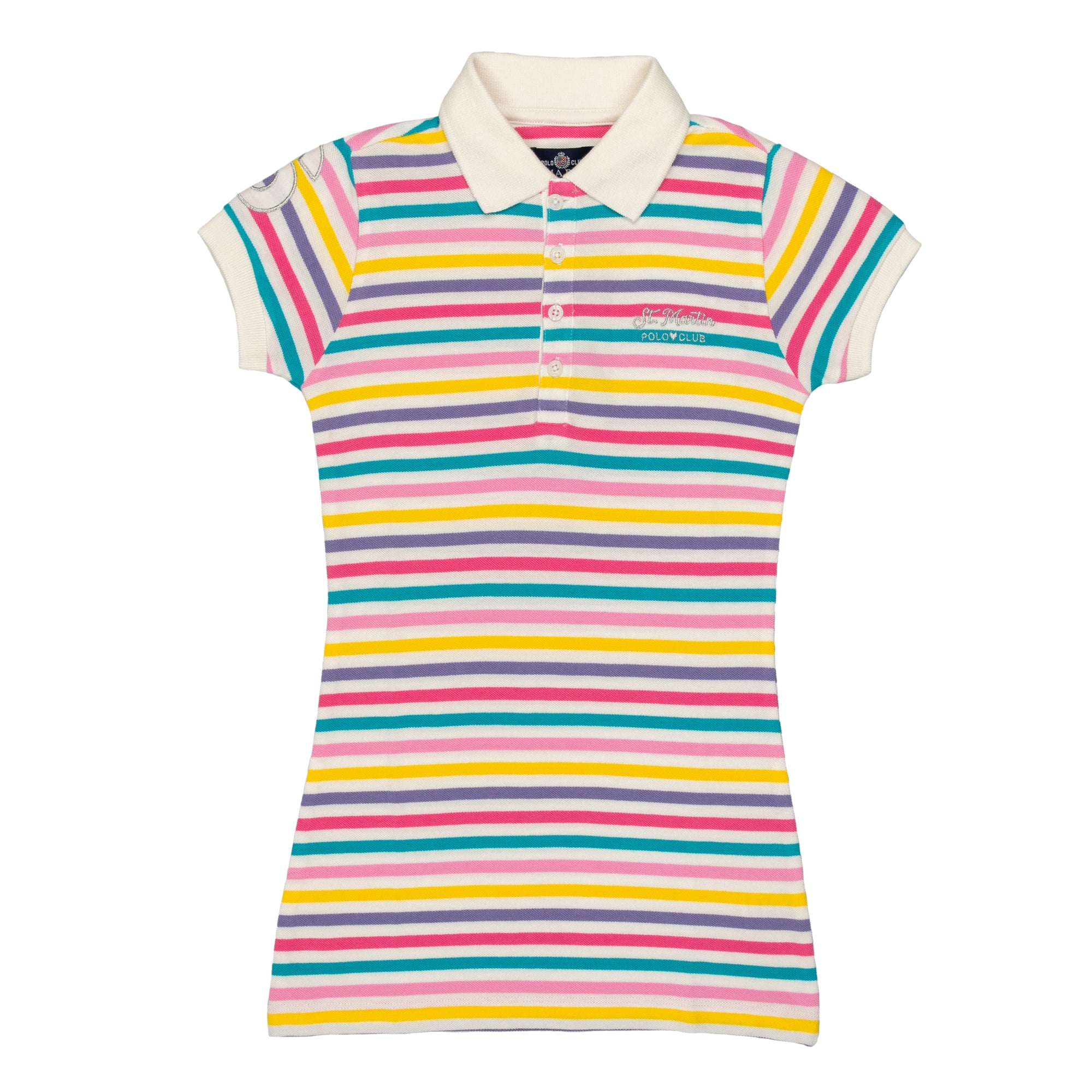 Multicolor striped piquet dress