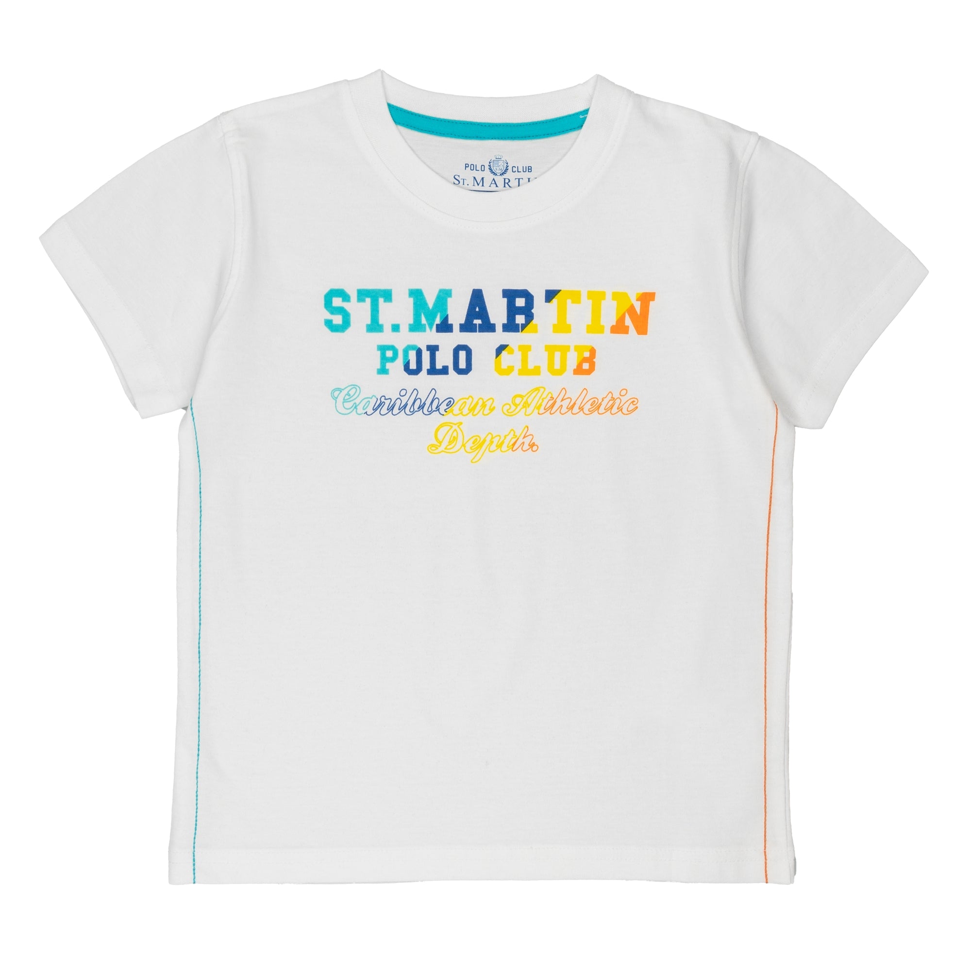 T-shirt jersey con stampa multicolor