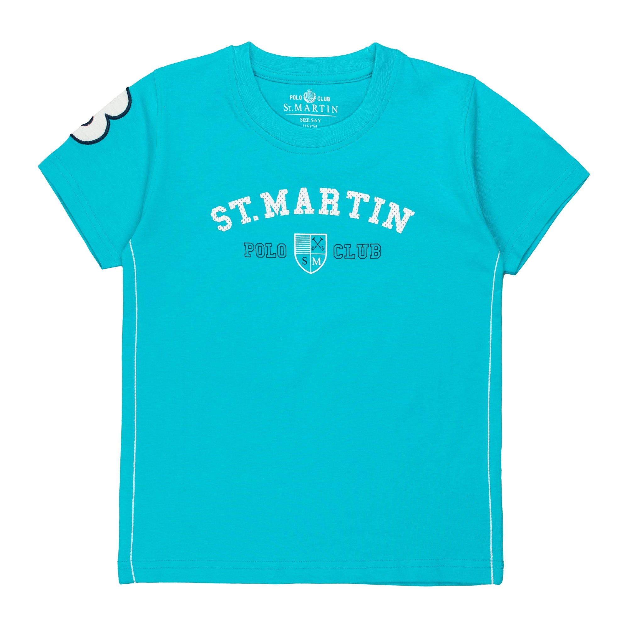 Jersey T-shirt with front logo and embroidery on the sleeve