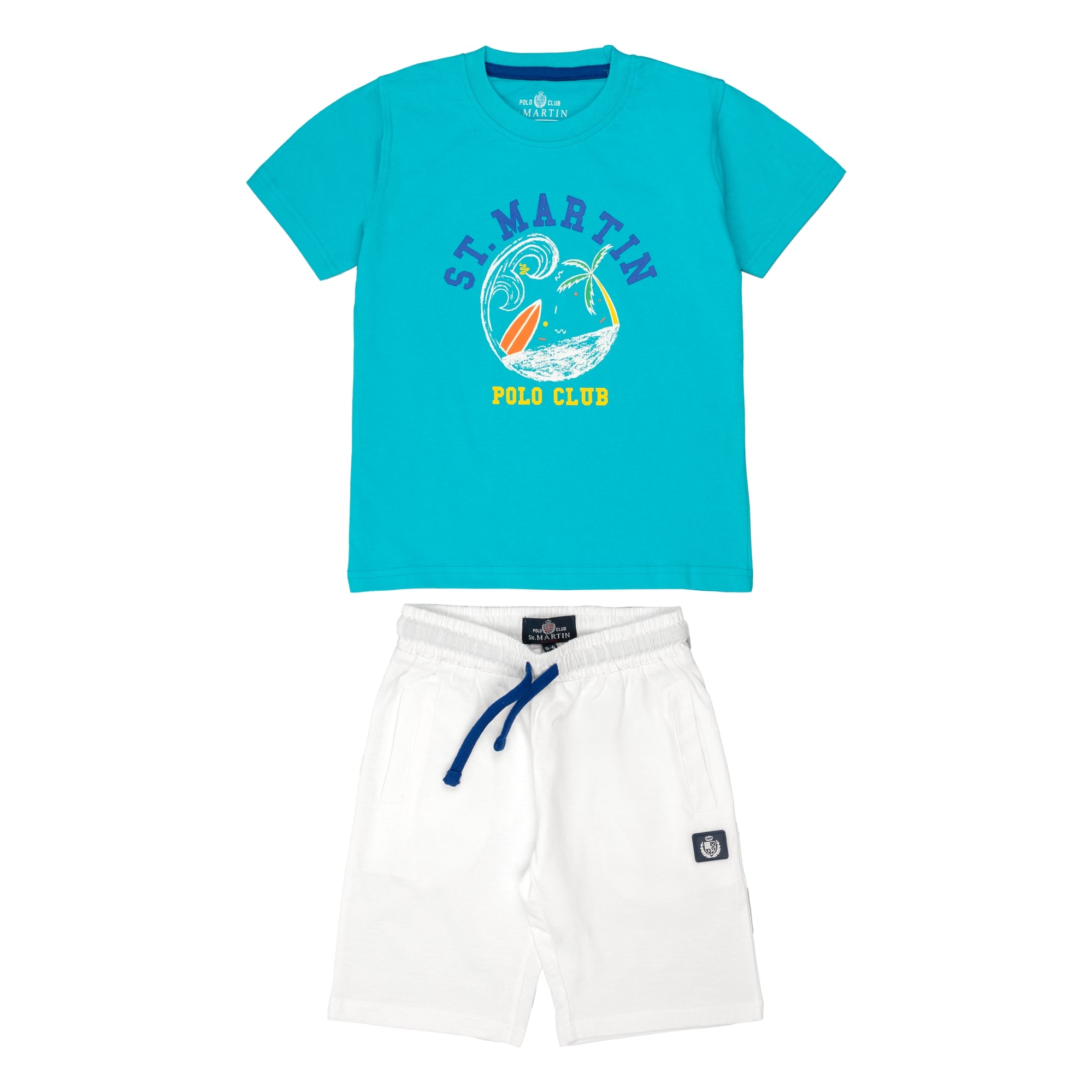 Set t-shirt e shorts jersey con stampa windsurf