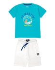 Set t-shirt e shorts jersey con stampa windsurf