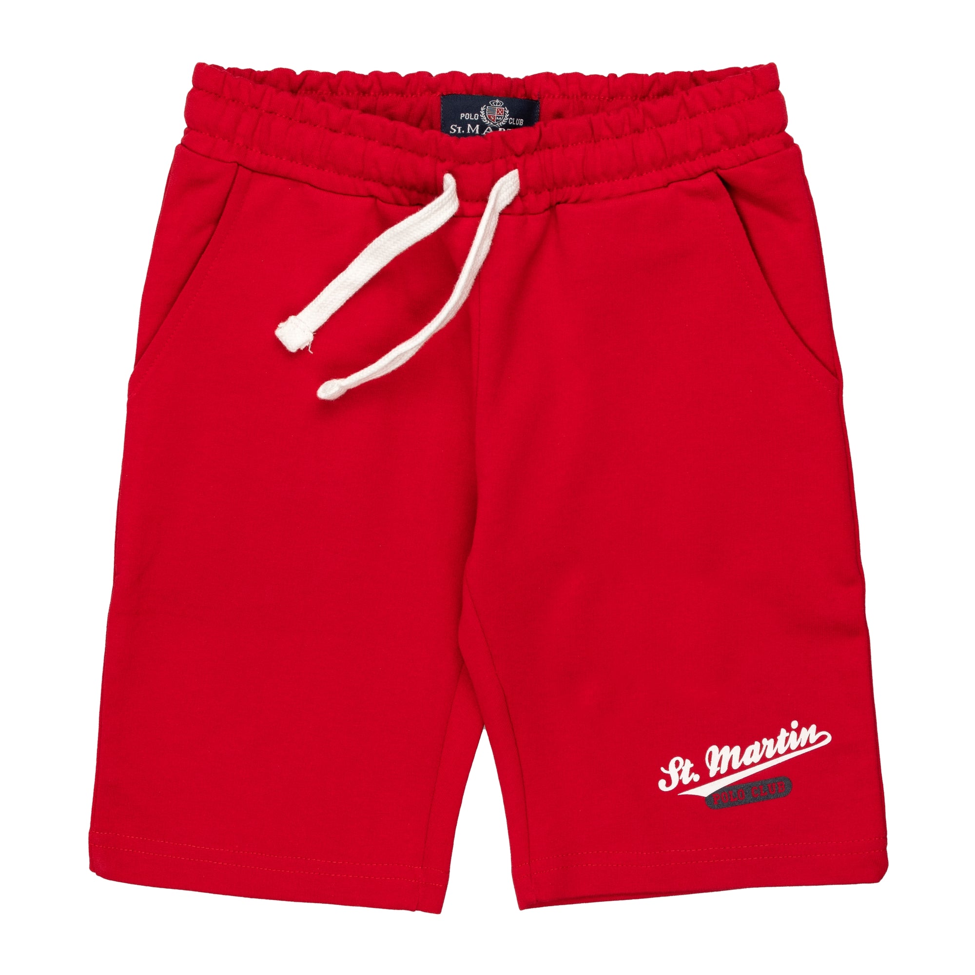 French terry Bermuda shorts with front logo print