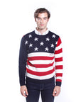 Crew neck gauge 7 American flag and logo embroidery