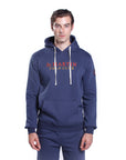 Sweatshirt with hood and inside brushed embroidered logo