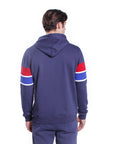 Sweatshirt with zip and hood colored facsias and inside brushed printed logo