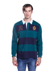 Jersey polo shirt with wide stripes