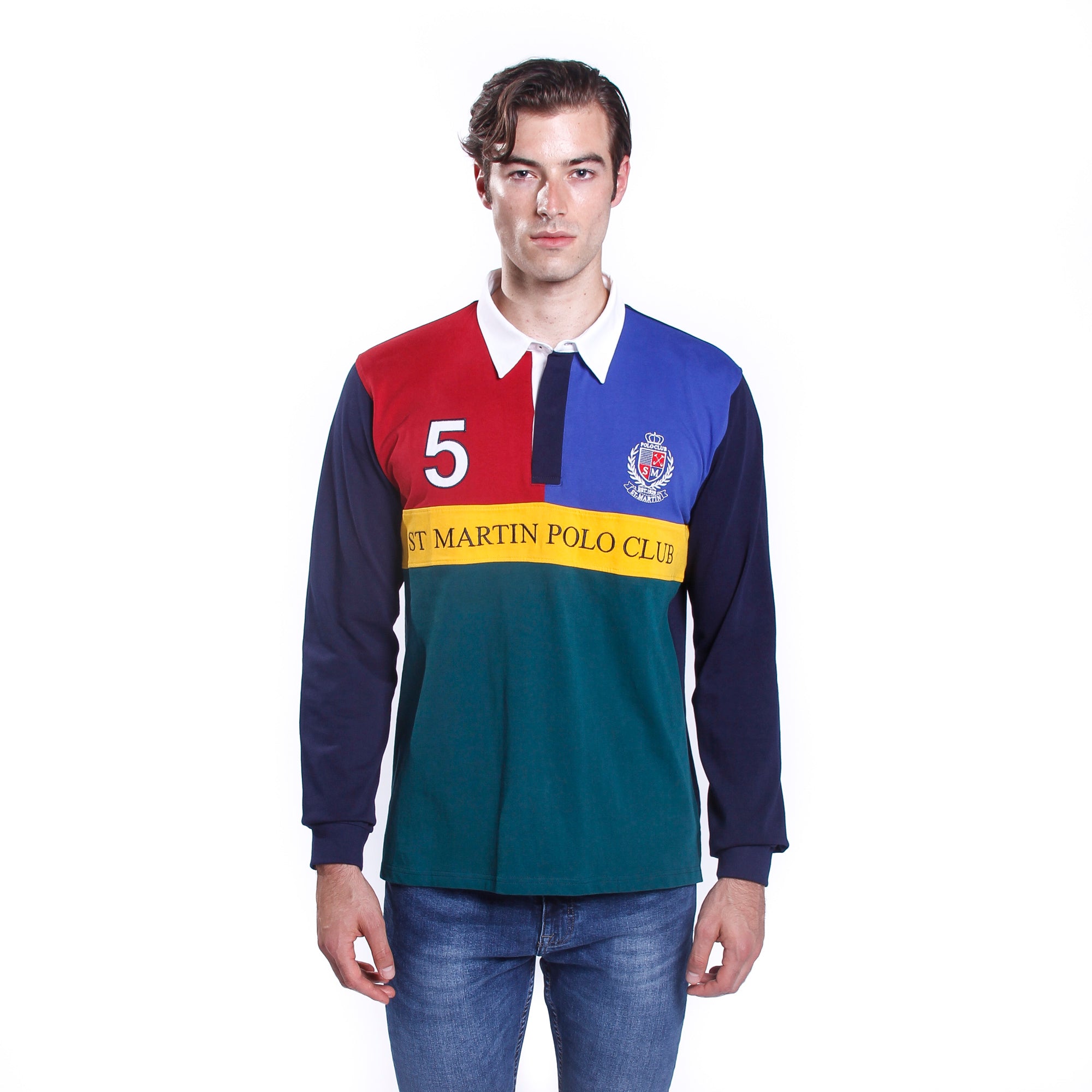 Multicolor jersey polo shirt