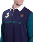 Jersey polo shirt with contrasting sleeves