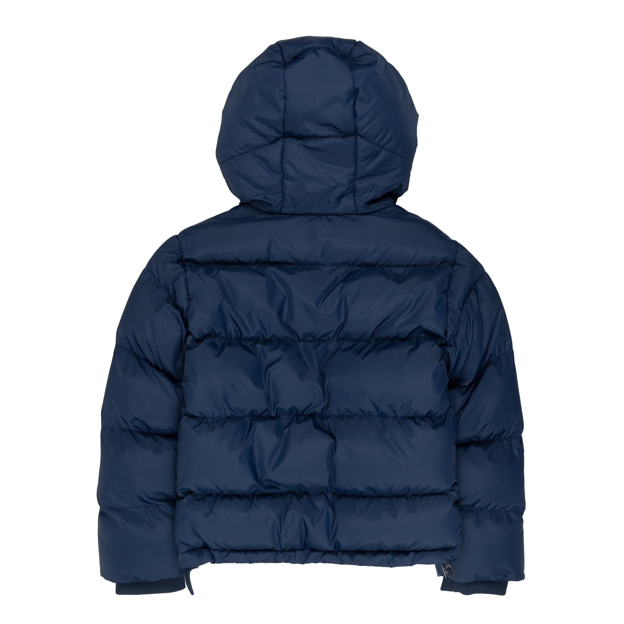 Nylon jacket with chest band, zip and hood