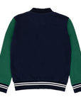 College sweatshirt with contrasting sleeves and inside brushed embroidered logo